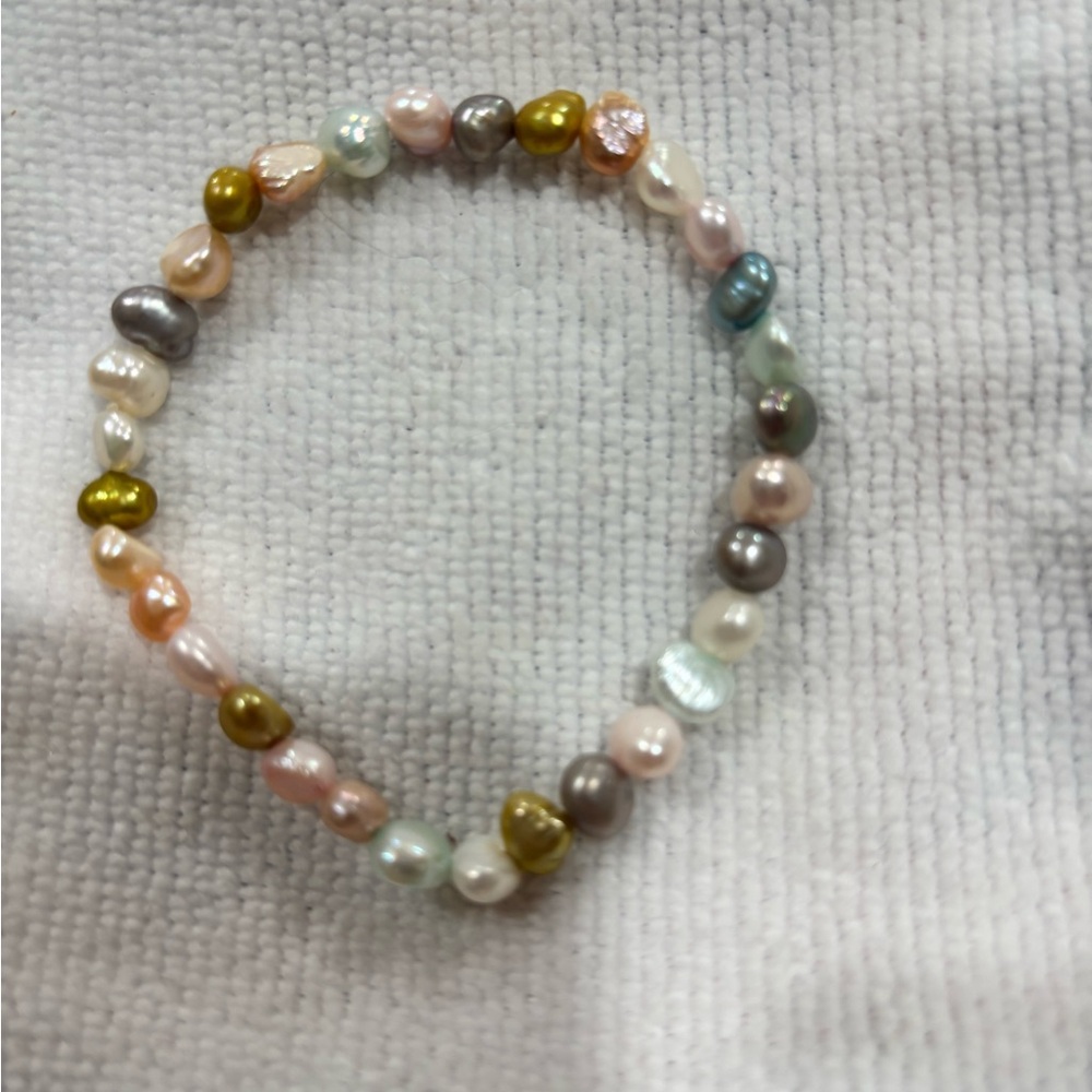 Multi-Color Freshwater Pearl Stretch Bracelet